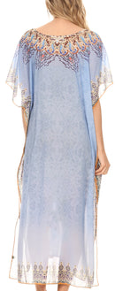 MKY Astryd Women's Flowy Maxi Long Caftan Dress Cover Up with Rhinestone