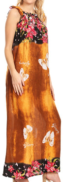 Sakkas Abby Womens Casual Long Tropical Off Shoulder Dress Elastic & Floral Print