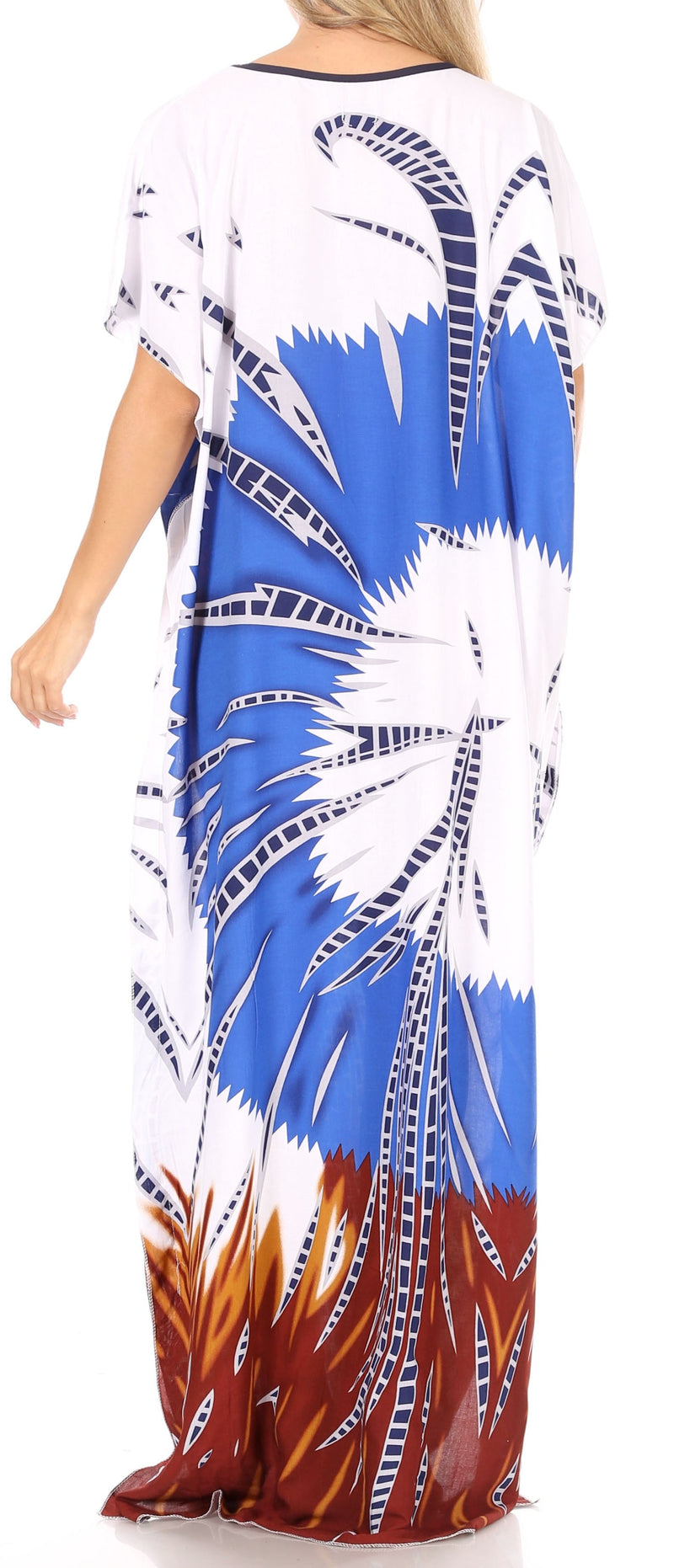 Sakkas Aggy Womens Dashiki African Print Caftan Dress Maxi Boho Hippie Colorful