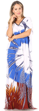 Sakkas Aggy Womens Dashiki African Print Caftan Dress Maxi Boho Hippie Colorful