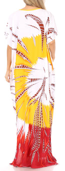 Sakkas Aggy Womens Dashiki African Print Caftan Dress Maxi Boho Hippie Colorful