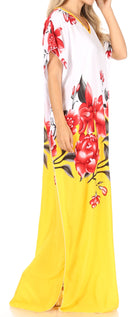 Sakkas Aggy Womens Dashiki African Print Caftan Dress Maxi Boho Hippie Colorful