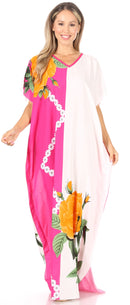 Sakkas Aggy Womens Dashiki African Print Caftan Dress Maxi Boho Hippie Colorful