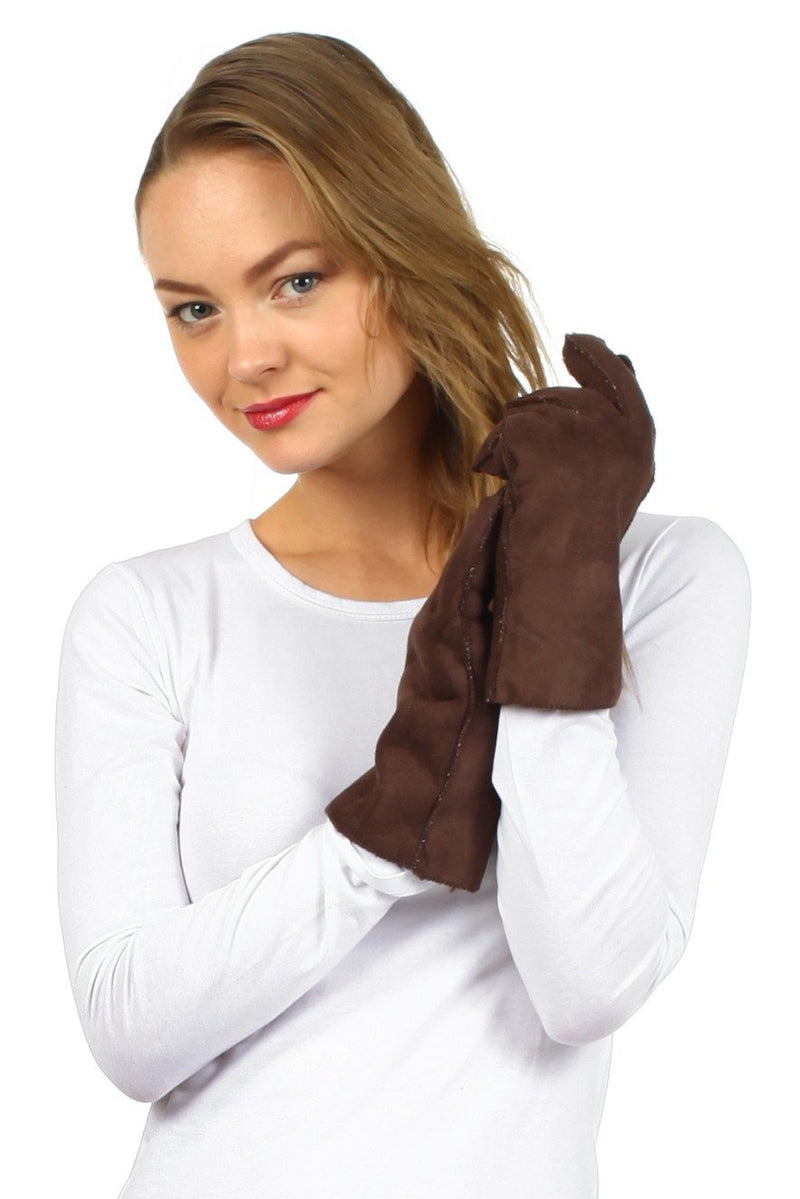 Sakkas Women's Sueded Fabric Warm Winter Gloves
