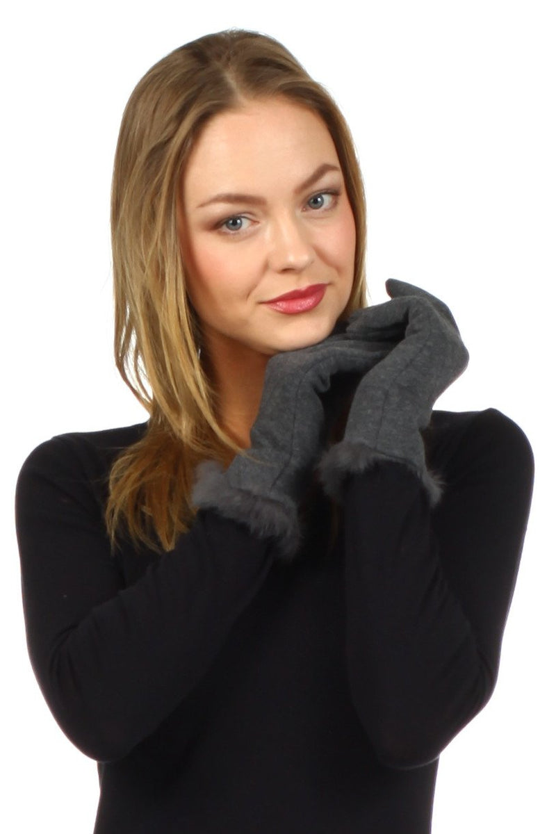 Sakkas Fleece Lined Faux Fur Touchscreen Gloves