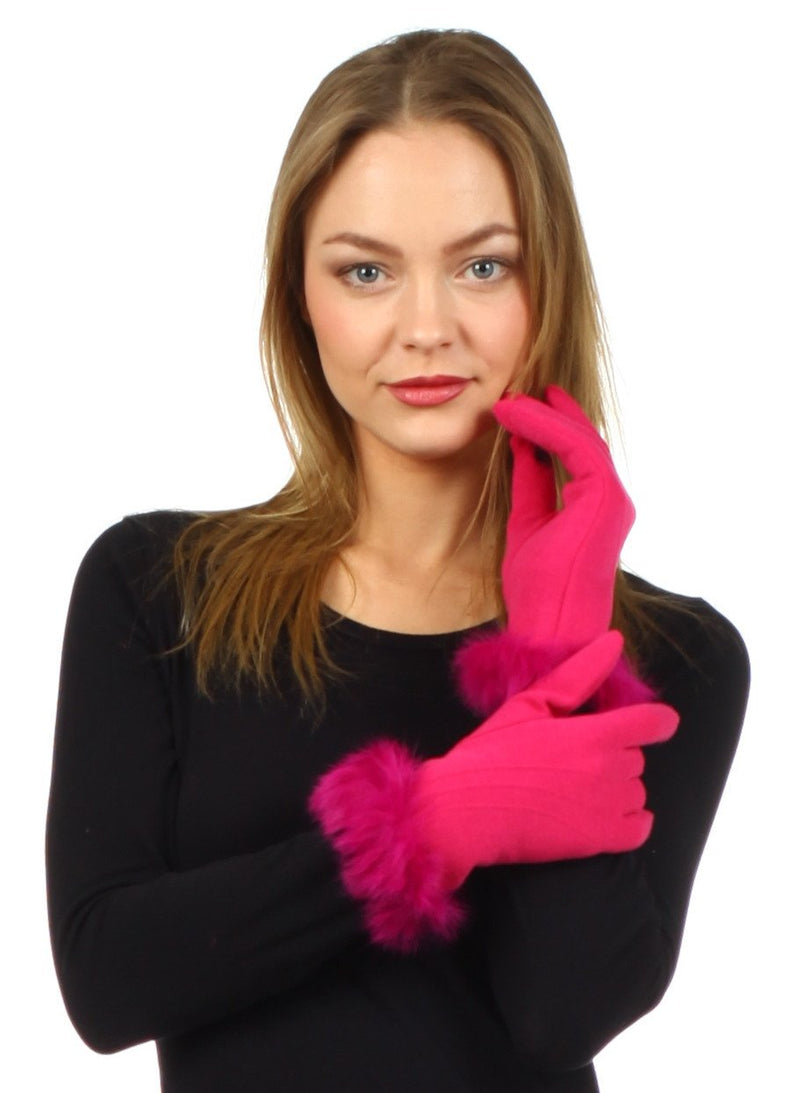 Sakkas Fleece Lined Faux Fur Touchscreen Gloves