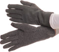 Sakkas Lidy Leather Embroidered Comfortable Warm Snow Touch Screen Finger Gloves#color_Grey