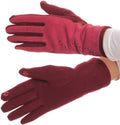 Sakkas Lidy Leather Embroidered Comfortable Warm Snow Touch Screen Finger Gloves#color_Red