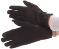 Sakkas Rayanne Soft Classic Knit Faux Leather Wrist Band Touch Screen Warm Gloves#color_Black