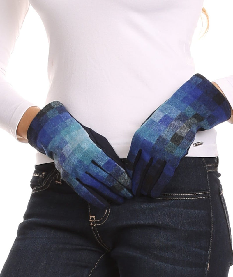 Sakkas Kade Pixel Ombre Multi Colored Patterned Warm Touch Screen Winter Gloves