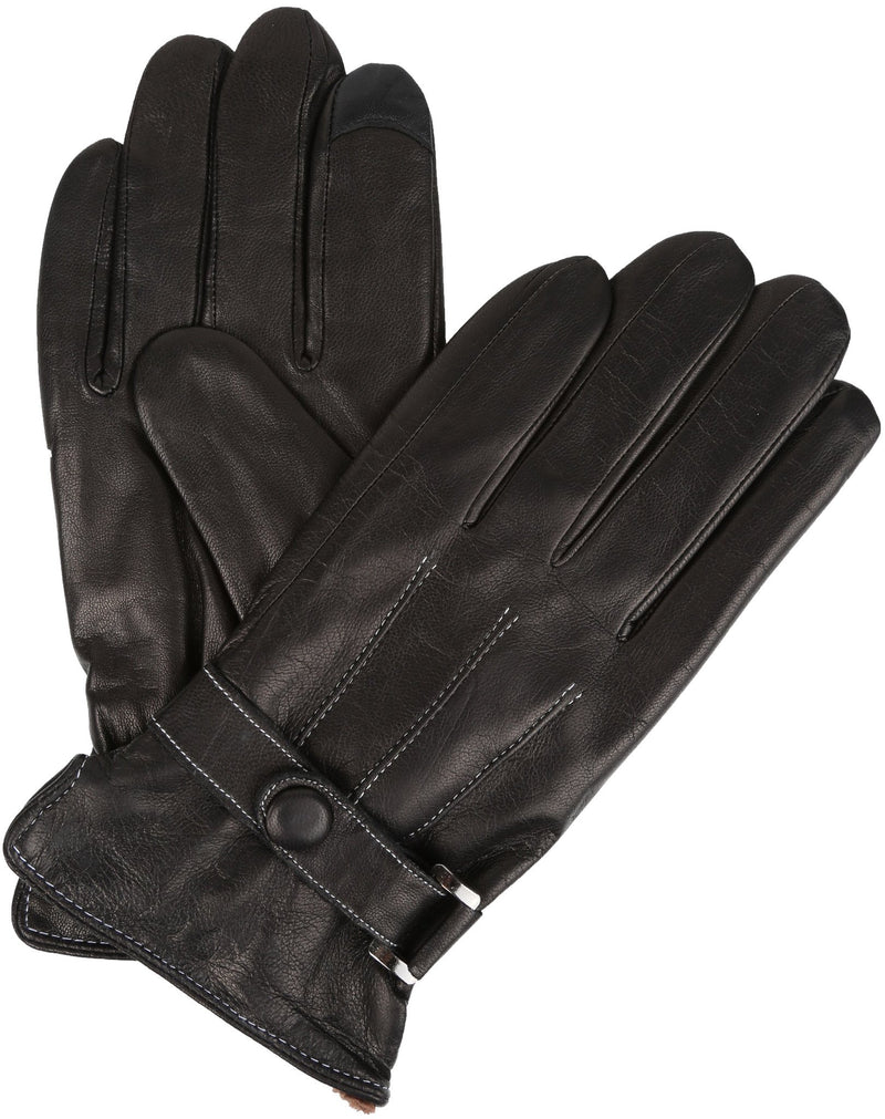 Sakkas Markel Faux Fur Insulated Touch Screen Fingers Real Leather Gloves
