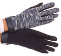 Sakkas Lilith Heather Knit Wrist Length Touch Screen Wrist Snap Winter Gloves#color_Navy