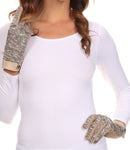 Sakkas Lilith Heather Knit Wrist Length Touch Screen Wrist Snap Winter Gloves