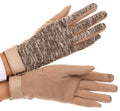 Sakkas Lilith Heather Knit Wrist Length Touch Screen Wrist Snap Winter Gloves#color_Tan