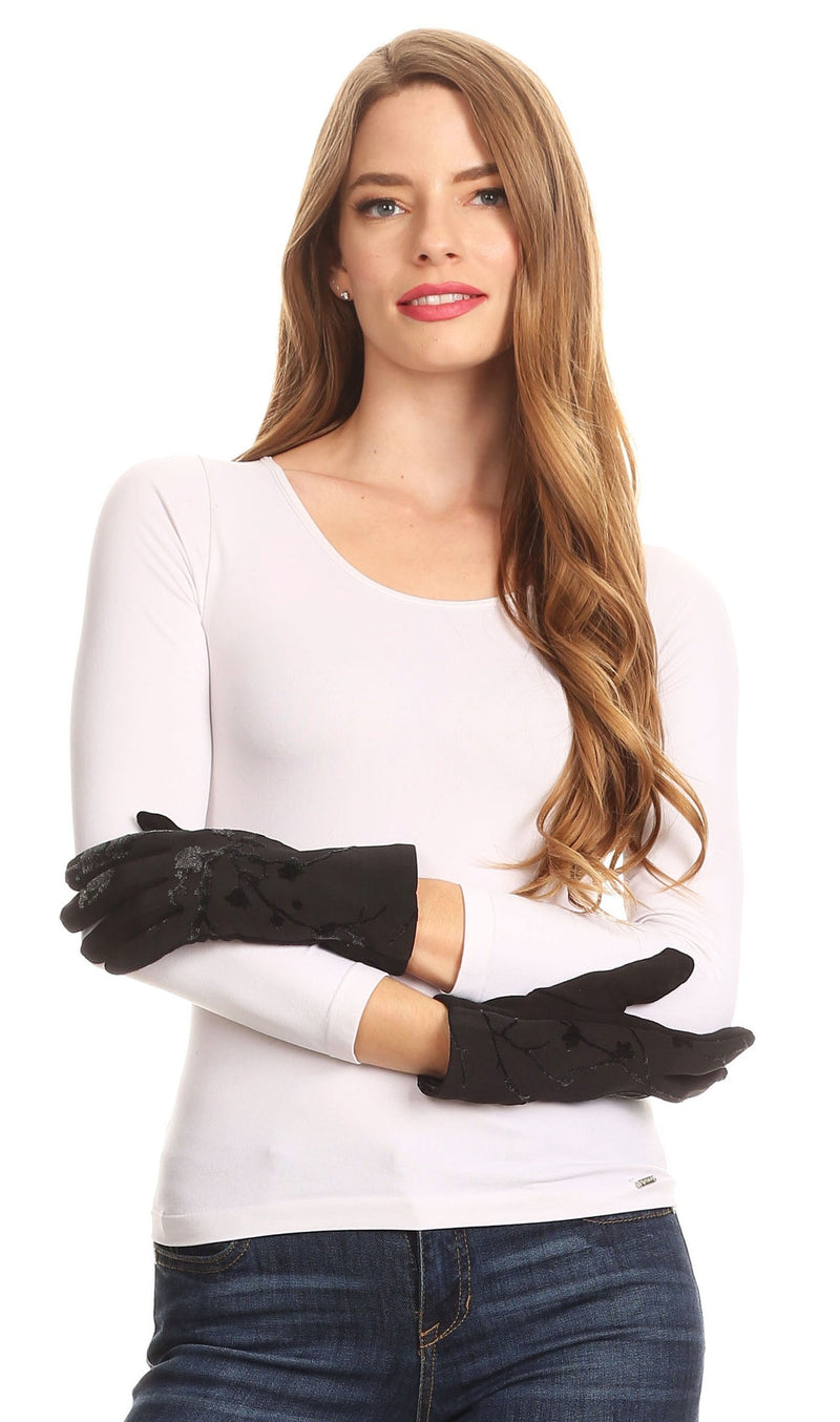 Sakkas Liya Classic Warm Driving Touch Screen Capable Stretch Gloves Fleece Lined