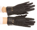 Sakkas Emie Quilted and Lace Super Soft Warm Driving Gloves Touch Screen Capable#color_17104-Black