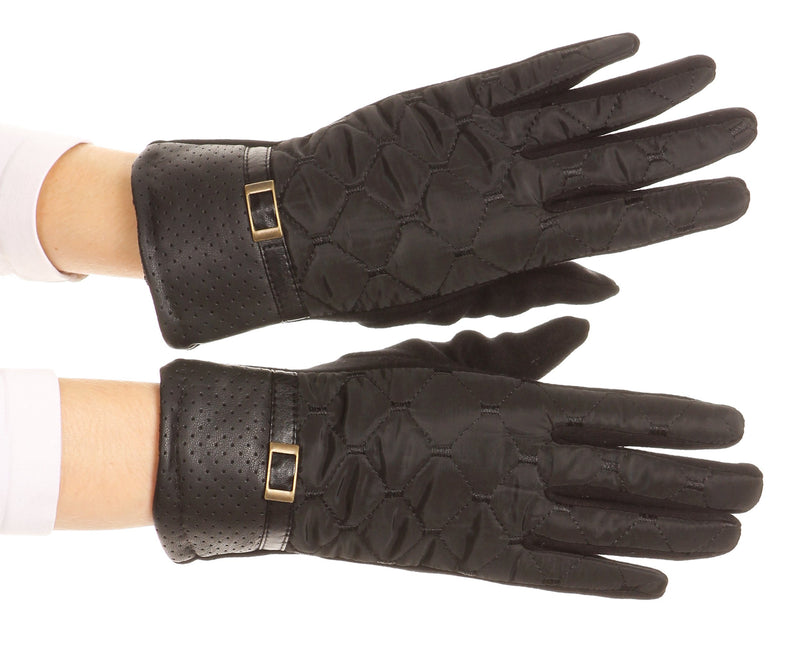 Sakkas Emie Quilted and Lace Super Soft Warm Driving Gloves Touch Screen Capable