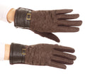Sakkas Emie Quilted and Lace Super Soft Warm Driving Gloves Touch Screen Capable#color_17104-Brown