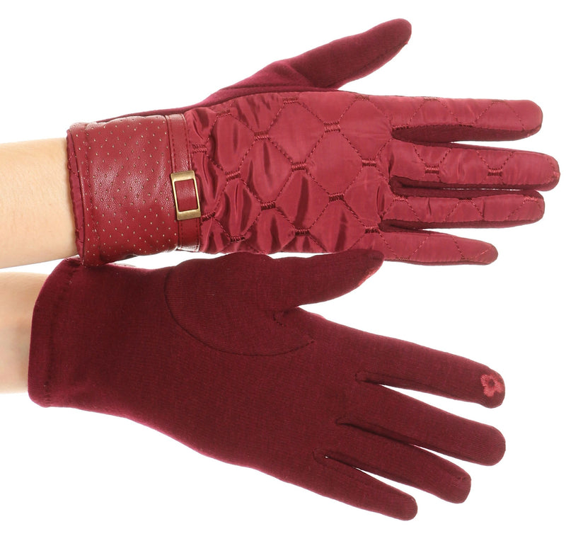 Sakkas Emie Quilted and Lace Super Soft Warm Driving Gloves Touch Screen Capable