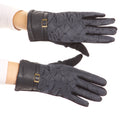 Sakkas Emie Quilted and Lace Super Soft Warm Driving Gloves Touch Screen Capable#color_17104-navy