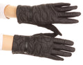 Sakkas Emie Quilted and Lace Super Soft Warm Driving Gloves Touch Screen Capable#color_17105-Black