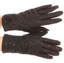 Sakkas Emie Quilted and Lace Super Soft Warm Driving Gloves Touch Screen Capable