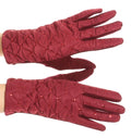 Sakkas Emie Quilted and Lace Super Soft Warm Driving Gloves Touch Screen Capable#color_17106-Burgundy