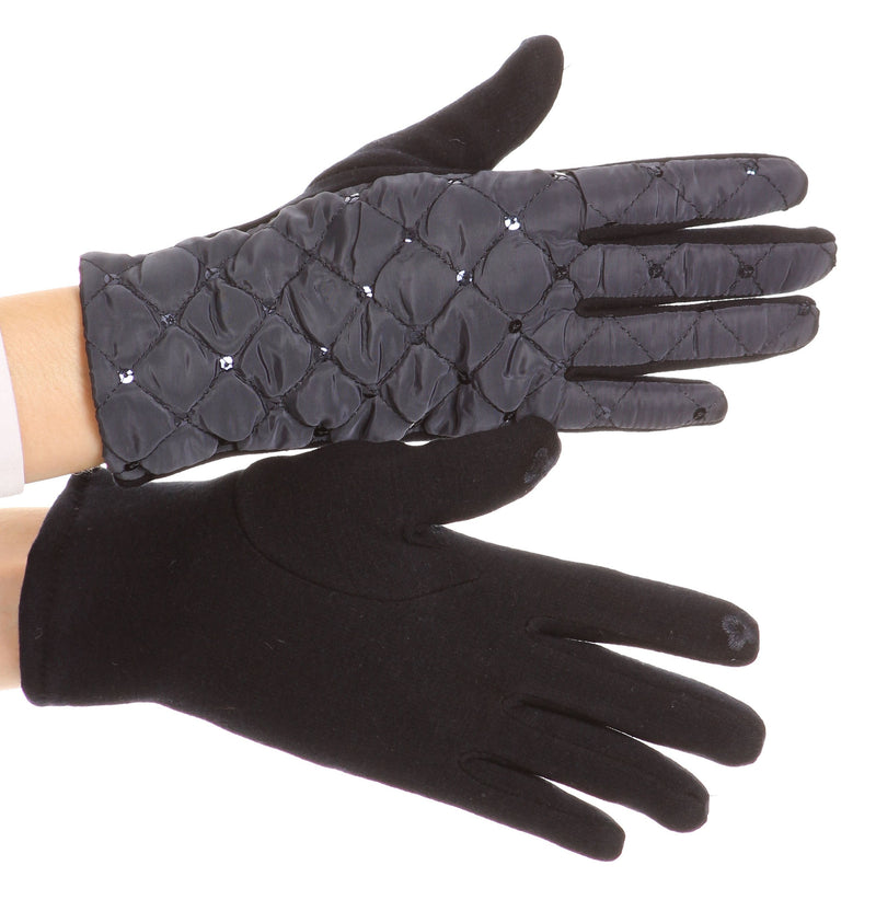 Sakkas Emie Quilted and Lace Super Soft Warm Driving Gloves Touch Screen Capable