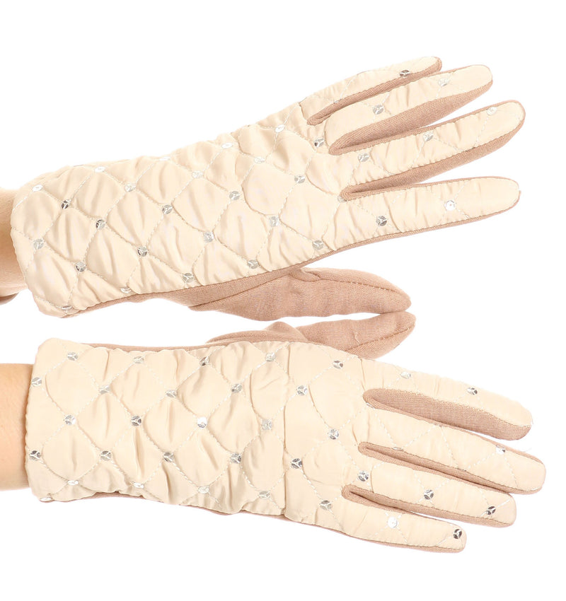 Sakkas Emie Quilted and Lace Super Soft Warm Driving Gloves Touch Screen Capable