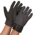Sakkas Enes Warm Fleece Lined Driving Gloves Vegan  Minimal Commute Casual#color_17108-medium/Grey