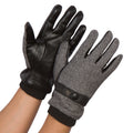 Sakkas Enes Warm Fleece Lined Driving Gloves Vegan  Minimal Commute Casual#color_17109-light/Grey