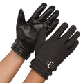 Sakkas Enes Warm Fleece Lined Driving Gloves Vegan  Minimal Commute Casual#color_17110-charcoal 