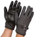 Sakkas Enes Warm Fleece Lined Driving Gloves Vegan  Minimal Commute Casual#color_17110-medium/Grey