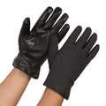 Sakkas Enes Warm Fleece Lined Driving Gloves Vegan  Minimal Commute Casual#color_17111-charcoal 