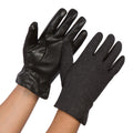 Sakkas Enes Warm Fleece Lined Driving Gloves Vegan  Minimal Commute Casual#color_17111-charcoal