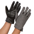 Sakkas Enes Warm Fleece Lined Driving Gloves Vegan  Minimal Commute Casual#color_17111-light/gray 