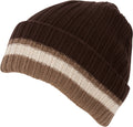 Sakkas Sam Unisex Ribbed Stripe Beanie Cap#color_2-Brown