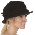 Sakkas Begonia Blossom Wool Hat#color_Black