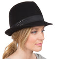 Sakkas Veronica Wool Trilby Fedora#color_Black