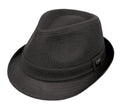 Mens Structured Wool Blend with lining Black Band Fedora Hat