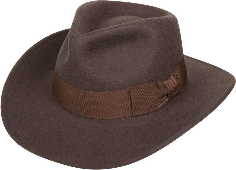 Sakkas Flynn Grosgrain Bow Wide Brim Wool Fedora