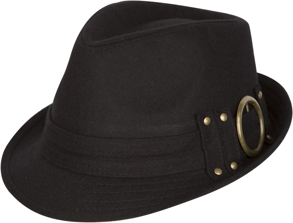Sakkas Sammy Structured Wool Fedora Hat#color_Black