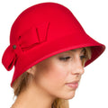 Sakkas May Vintage Style Wool Cloche Bell Hat