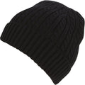 Sakkas Cable Knitted Solid Color Fashion Winter Beanie / Cap / Hat#color_Black