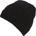 Sakkas Cable Knitted Solid Color Fashion Winter Beanie / Cap / Hat#color_Black