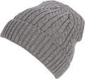 Sakkas Cable Knitted Solid Color Fashion Winter Beanie / Cap / Hat#color_Grey
