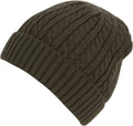 Sakkas Cable Knitted Solid Color Fashion Winter Beanie / Cap / Hat#color_Olive