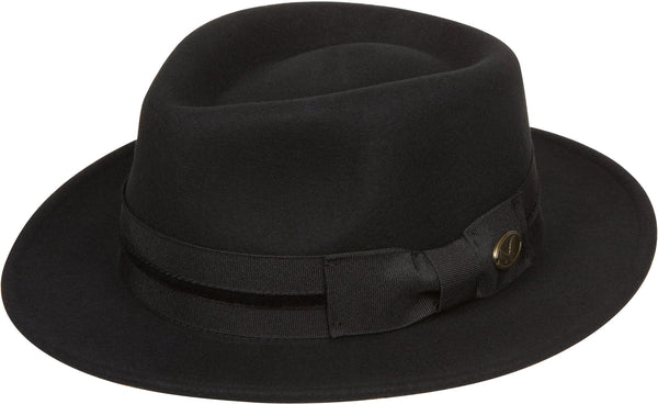 Sakkas Frank Grosgrain Velvet Stripe Wool Fedora