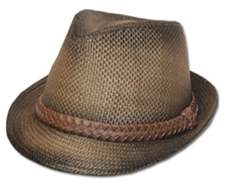 Unisex Structured Ombre 100% Paper Braided Band Fedora Hat