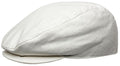 Sakkas Lightweight Linen Unisex Newsboy Cabbie Cap#color_White